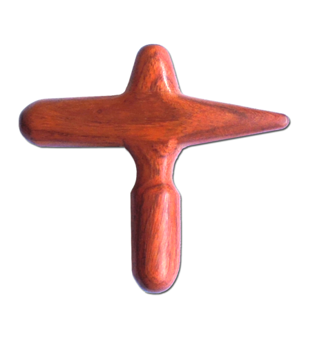 Massagehilfe: Kreuz aus Holz